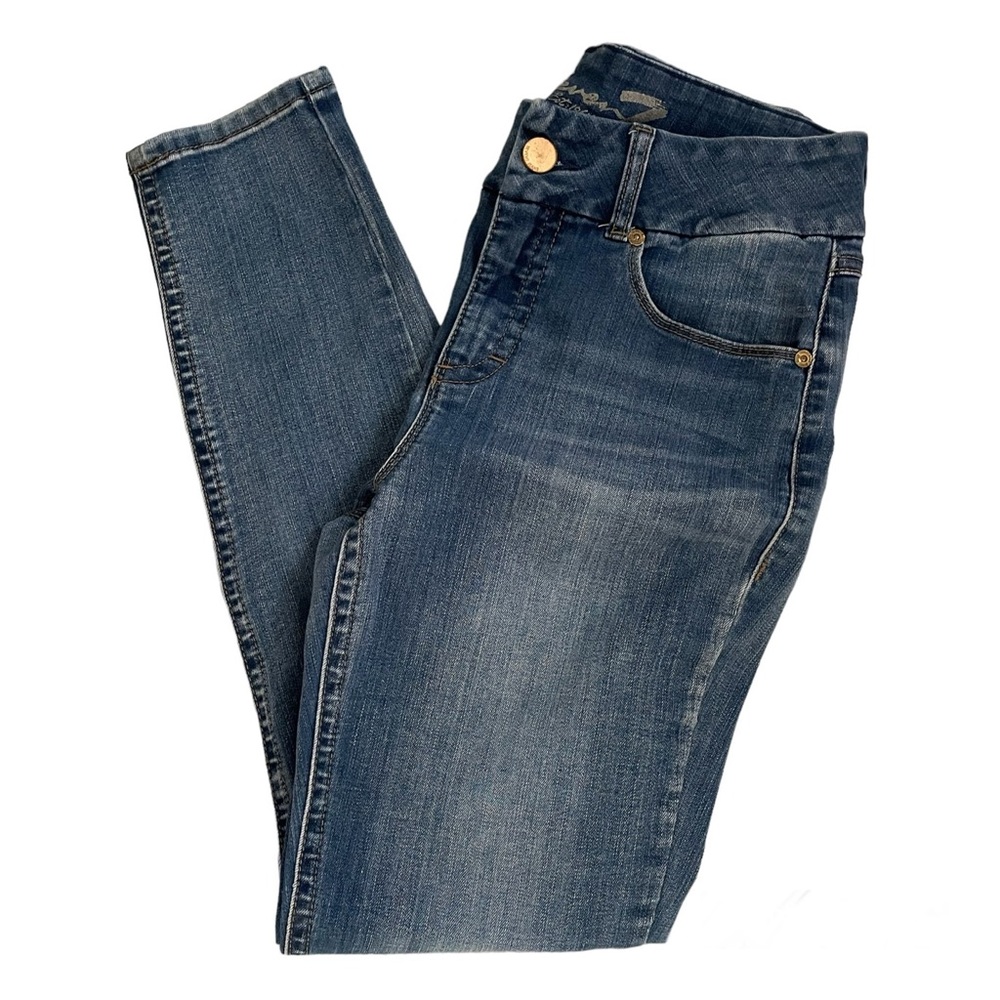 Seven7 The Tummyless Skinny Denim Blue Jeans -- Tapered -- Size 10 -- EUC